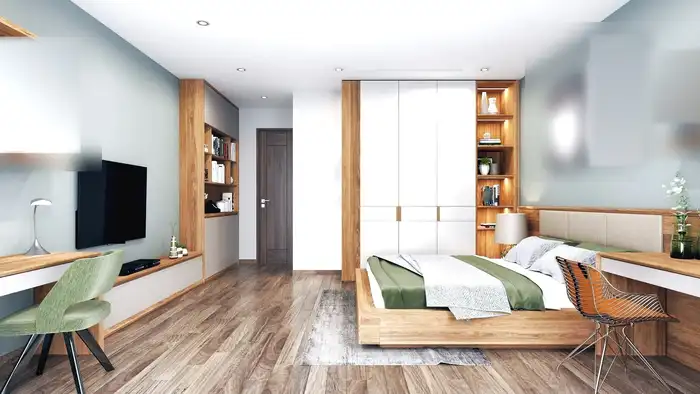 Phòng ngủ trẻ em với góc học tập riêng